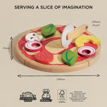 Le Toy Van Pizza & Toppings with Slice Cutter - 13 Pieces (4) FSC 100%