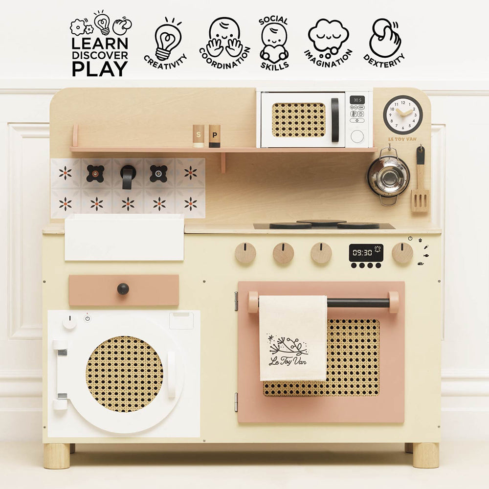 Le Toy Van Rattan Wooden Play Kitchen (1) FSC 100%
