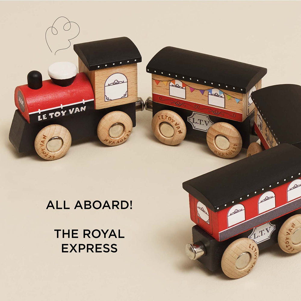 Le Toy Van Red Royal Express Train & Carriages - 4 Piece (6) FSC 100%