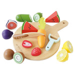 Le Toy Van Wooden Chopping Board & Sliceable Play Food (4) FSC 100%