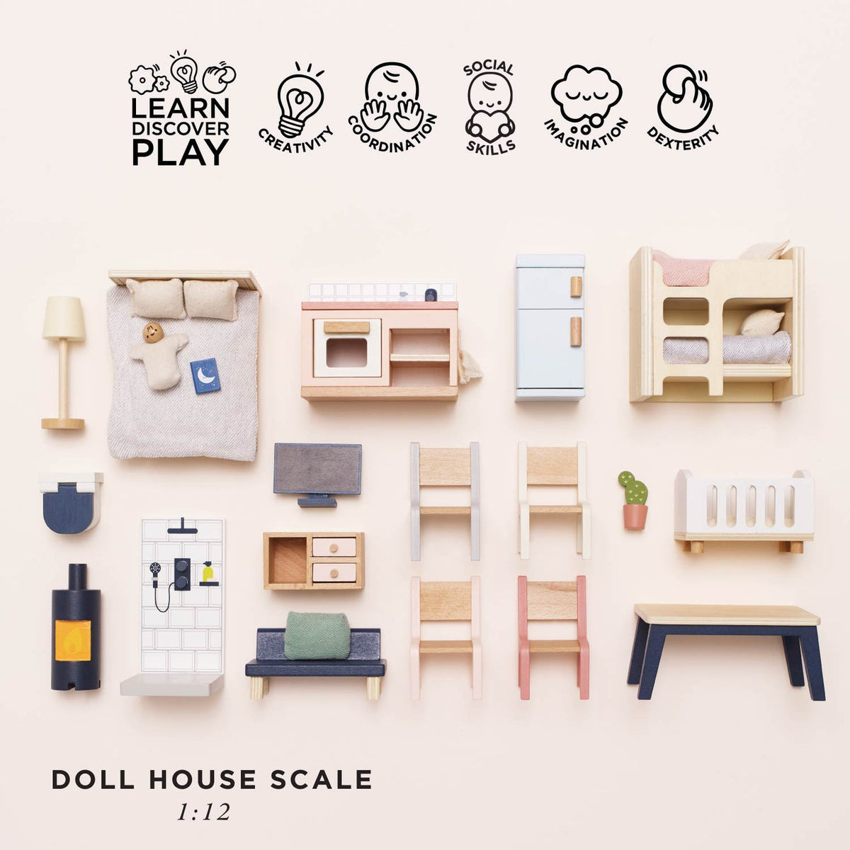Le Toy Van Complete Dolls House Indoor Furniture Set (6 x sets) - FSC 100%