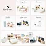 Le Toy Van Complete Dolls House Indoor Furniture Set (6 x sets) - FSC 100%