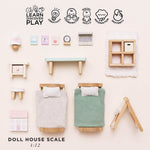 Le Toy Van Wooden Dolls house Child's Bedroom Furn - 24 Pc (4) FSC 100%