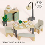 Le Toy Van Wooden Dolls House Dining Room - 18 Piece (4) FSC 100%