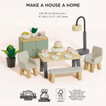 Le Toy Van Wooden Dolls House Dining Room - 18 Piece (4) FSC 100%
