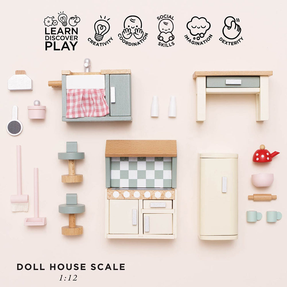 Le Toy Van Wooden Dolls house Kitchen Furniture - 20 Piece (4) FSC 100%