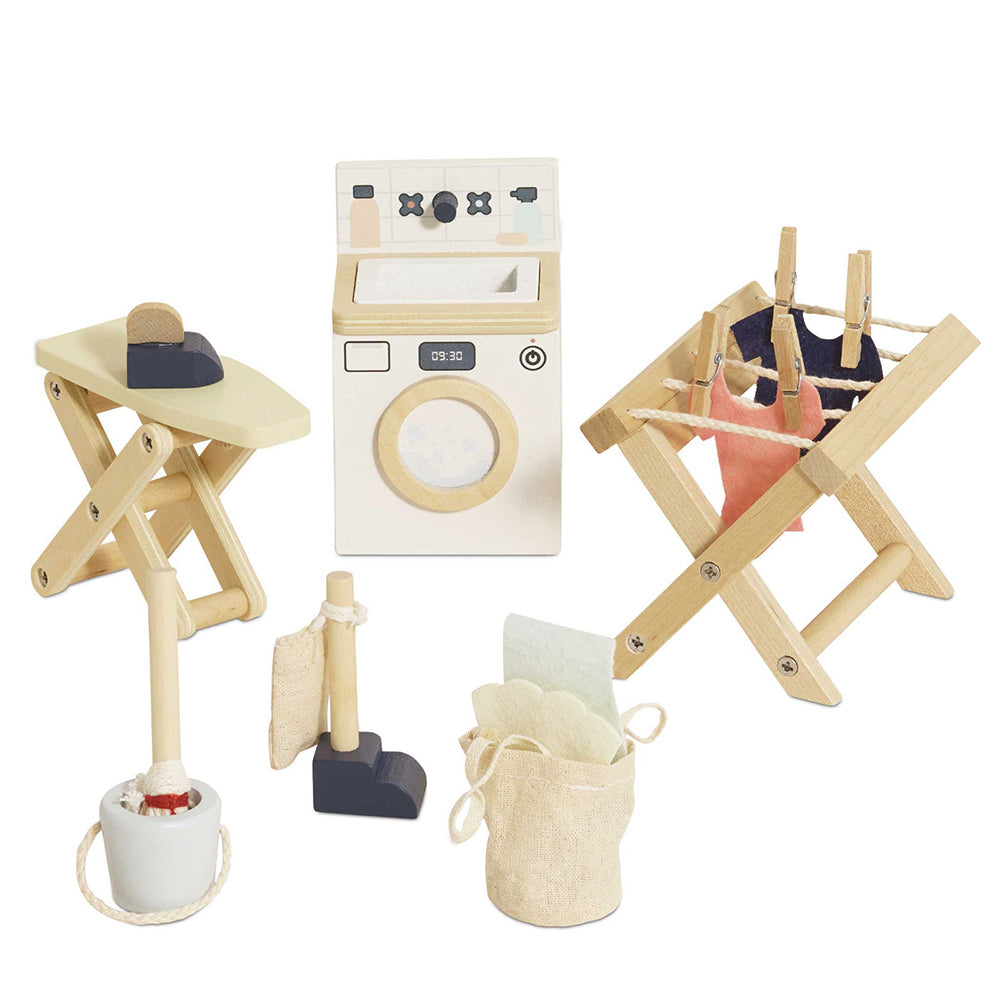 Le Toy Van Wooden Dolls House Laundry Room - 16 Piece (4) FSC 100%