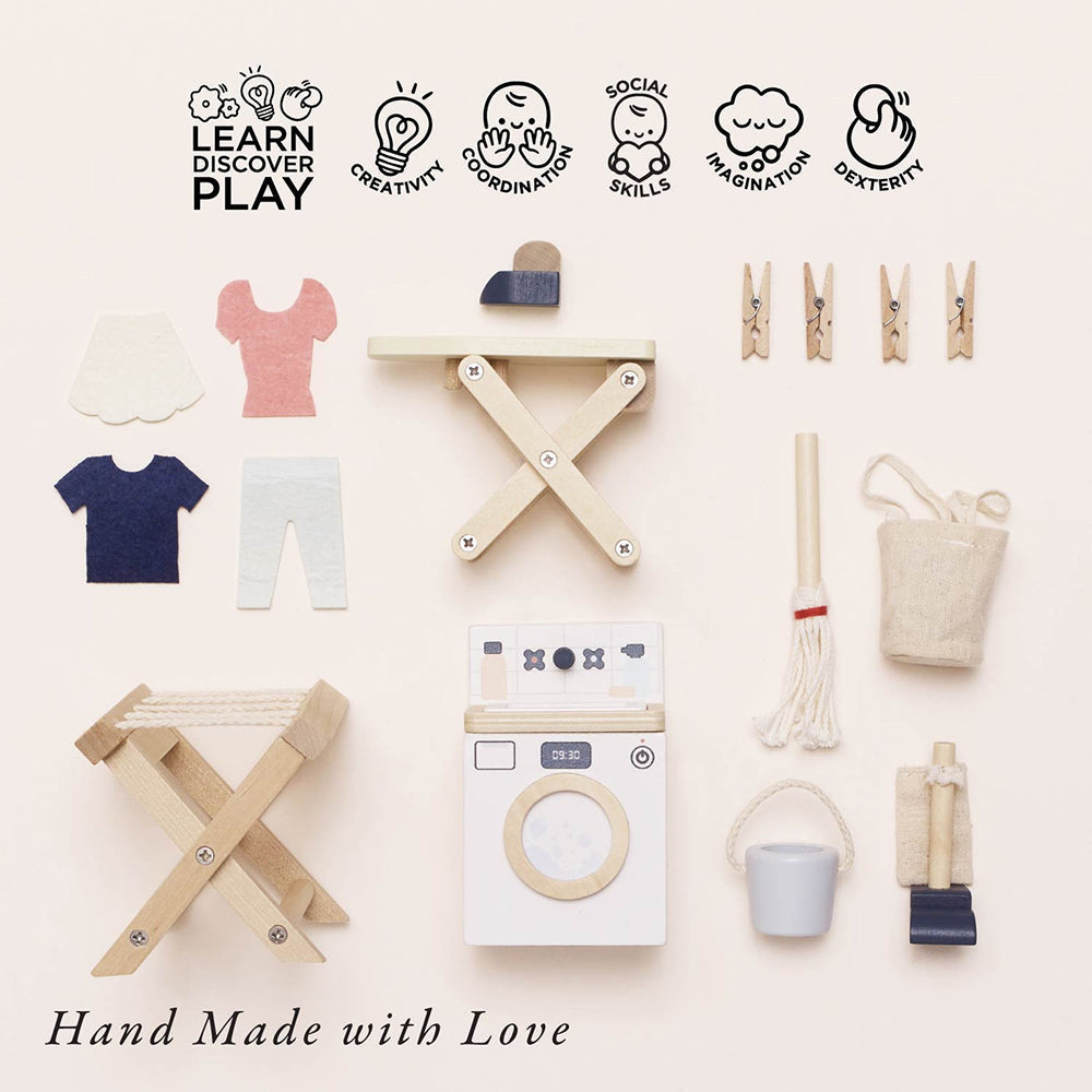 Le Toy Van Wooden Dolls House Laundry Room - 16 Piece (4) FSC 100%