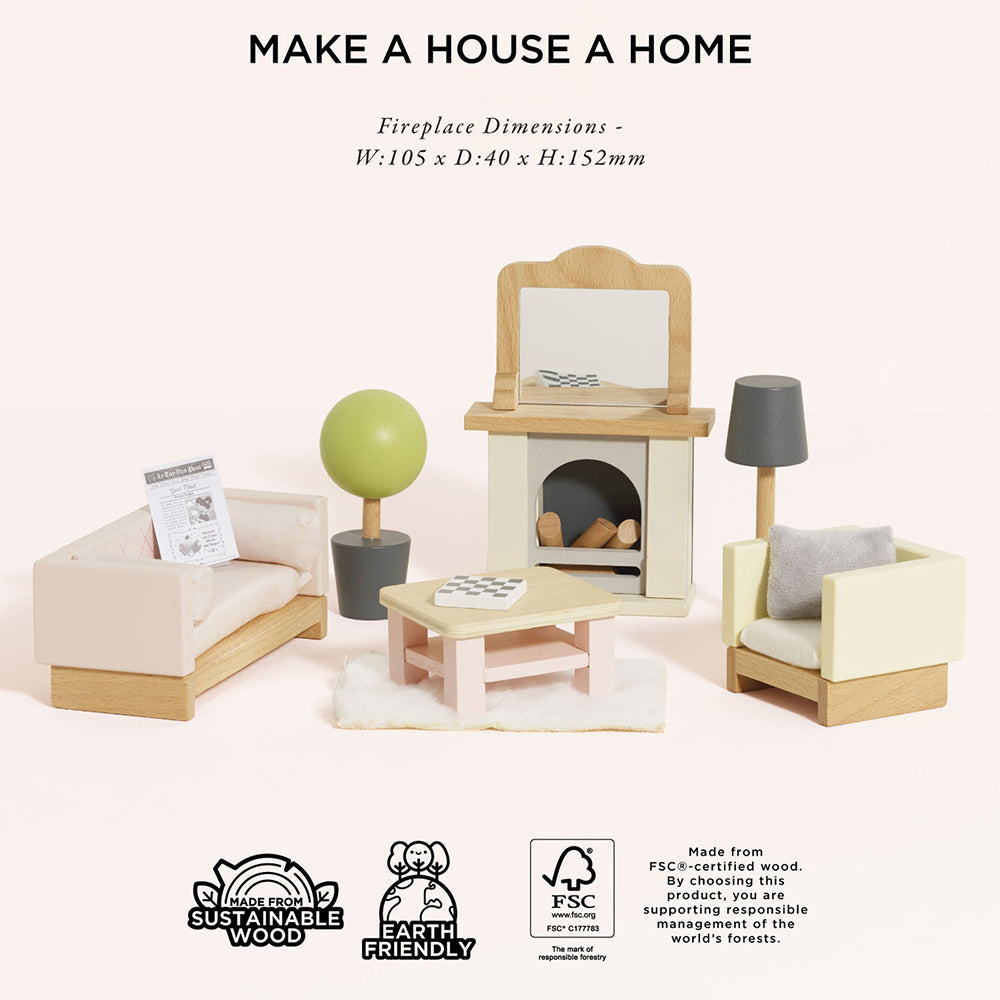 Le Toy Van Wooden Dolls house Living Room - 19 Piece (4) FSC 100%