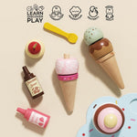 Le Toy Van Wooden Ice Cream Stand & Toppings (4) FSC 100%