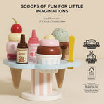 Le Toy Van Wooden Ice Cream Stand & Toppings (4) FSC 100%