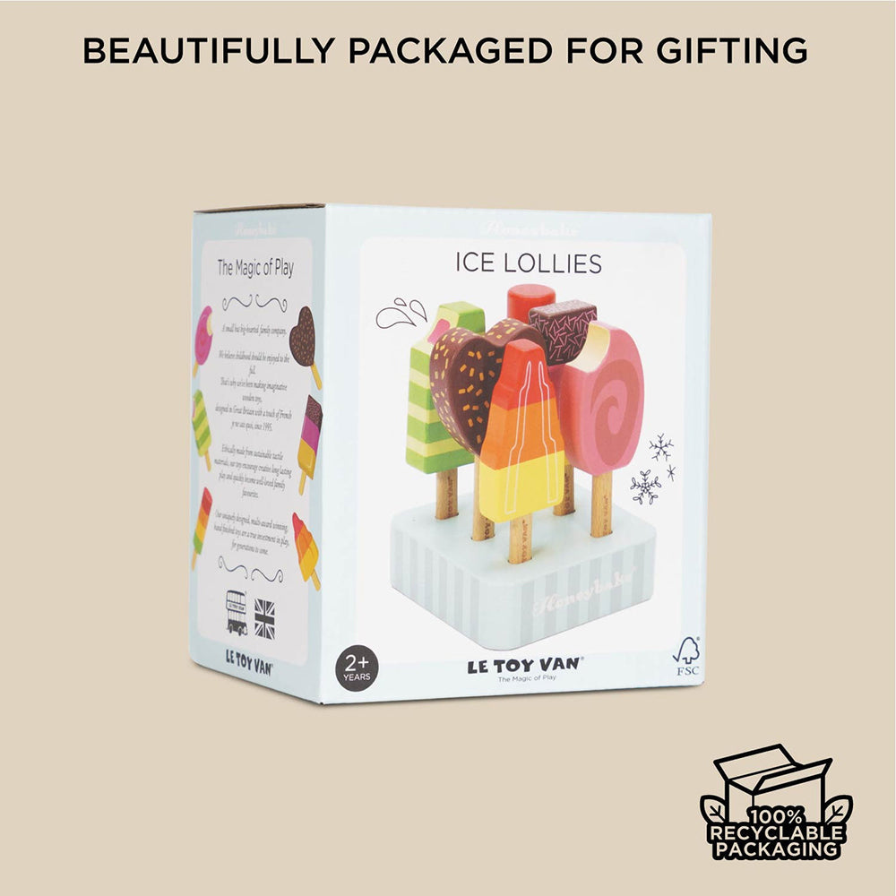 Le Toy Van Wooden Ice Lollies Popsicles - 7 Piece (4) FSC 100%
