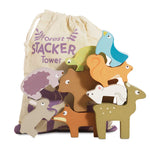 Le Toy Van Woodland Stacking Forest Animals & Bag - 10 Pc (6) FSC 100%