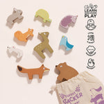Le Toy Van Woodland Stacking Forest Animals & Bag - 10 Pc (6) FSC 100%