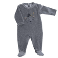 Moulin Roty Les Moustaches Soft Loop Velvet Fernand Sleepsuit