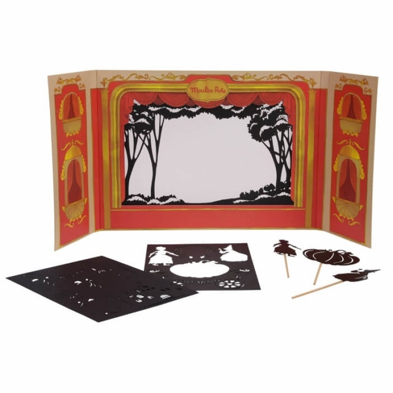 Moulin Roty Les Ombres Du Soir Cardboard Theatre with Shadow Puppets 48x35.5cm