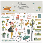 Moulin Roty Les Parisiennes 巴黎街景轉印貼紙套裝。內含 47 張印刷品 + 1 張背景海報。