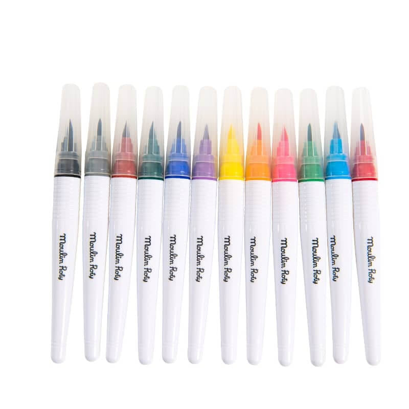 Moulin Roty Les Schmouks 12 Big Brush Markers 19.5x17cm