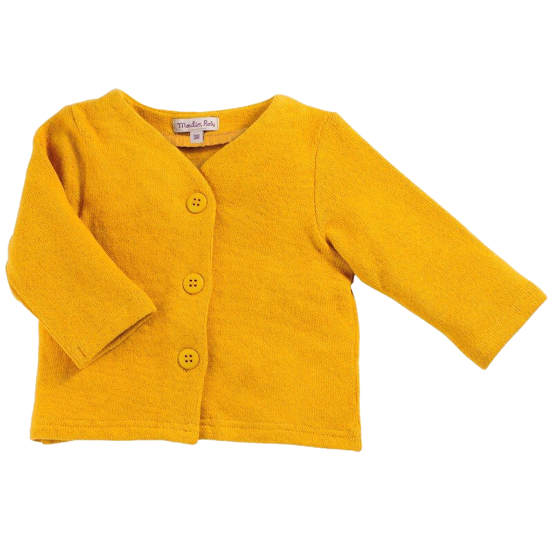 Moulin Roty Les Tartempois Manam Mustard Yellow Cardigan