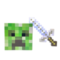 Pixel Art Toy Light-Up Adventure Sword + Creeper Cardboard Head Toy Set
