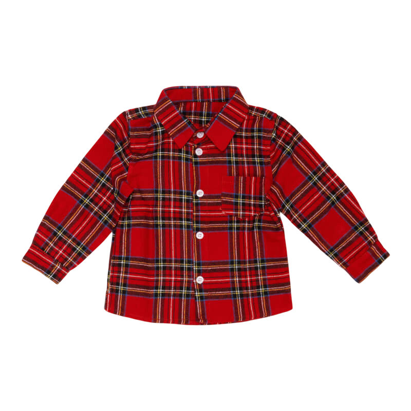 Cotton Pigs Little Boy's Red Tartan Shirt