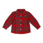 Cotton Pigs Little Boy's Red Tartan Shirt