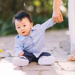Cotton Pigs 小男孩藍色格子襯衫