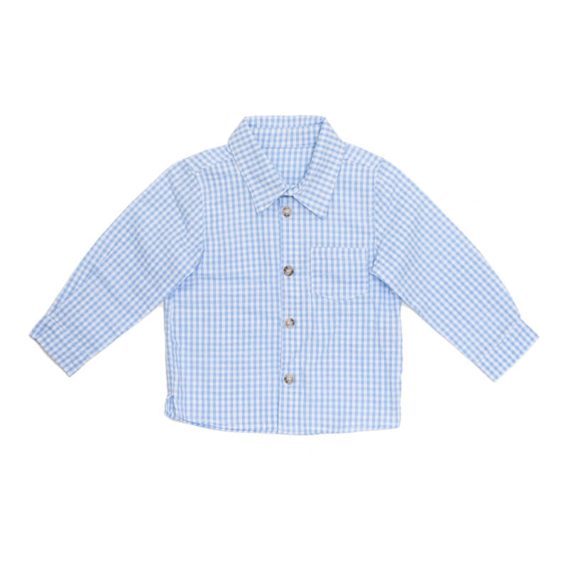 Cotton Pigs 小男孩藍色格子襯衫