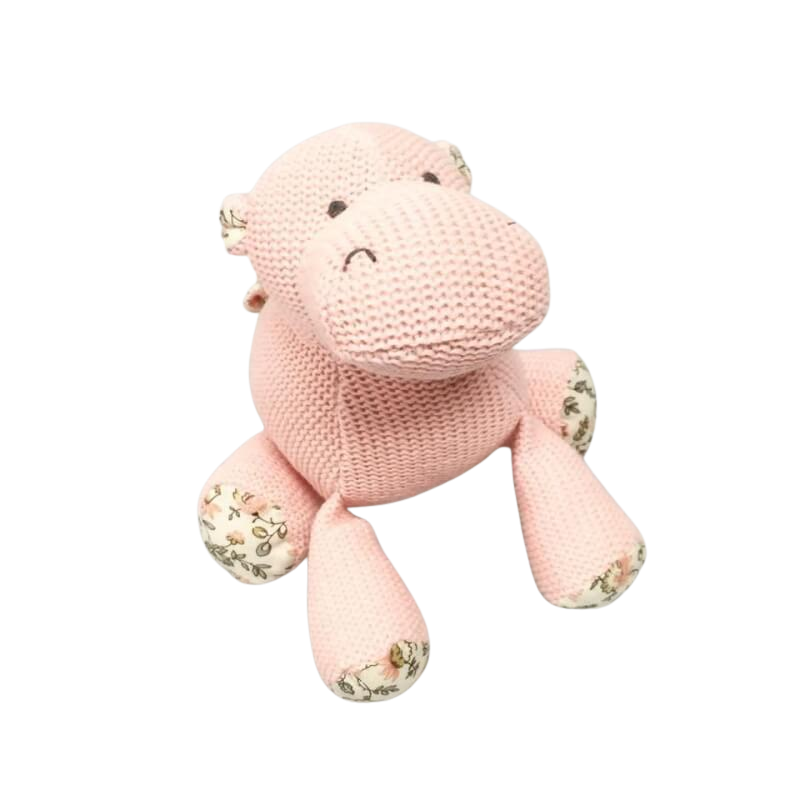 Little Caleb Organic Knit Doll - Hippo 13cm