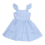 Cotton Pigs Little Girl's Blue Gingham Flutter Sleeve Dress