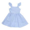 Cotton Pigs Little Girl's Blue Gingham Flutter Sleeve Dress