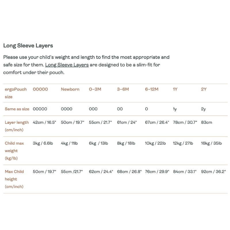 ergoPouch Long Sleeve Layer