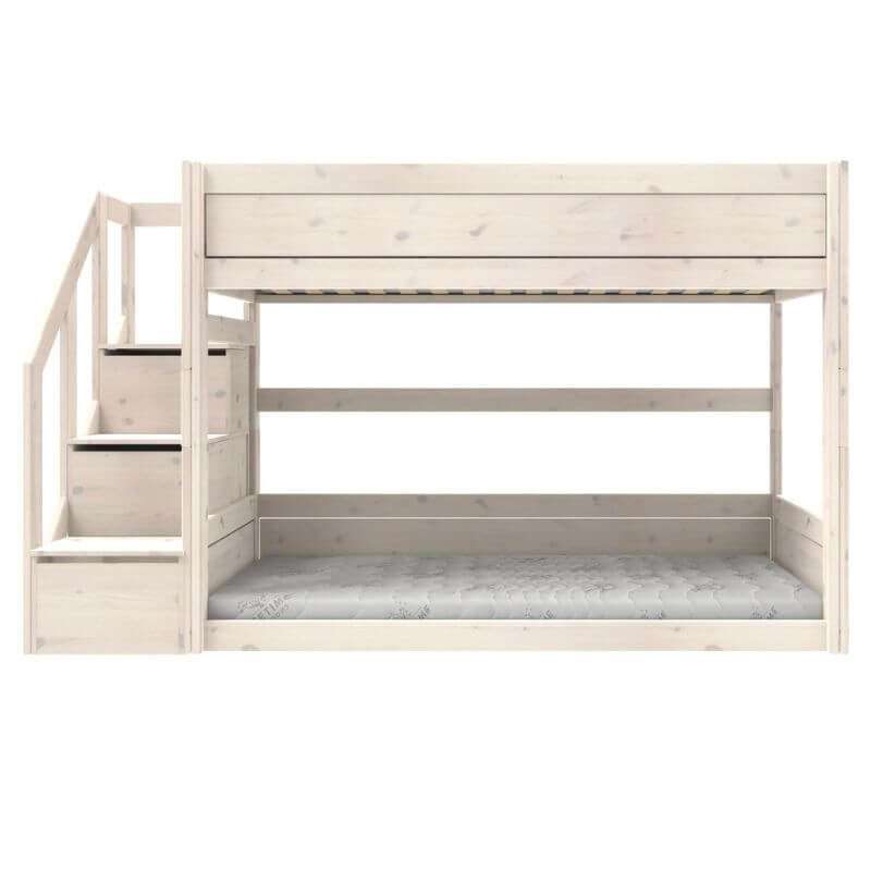 LIFETIME Kidsrooms Low Bunk Bed with Step Ladder 90x200cm