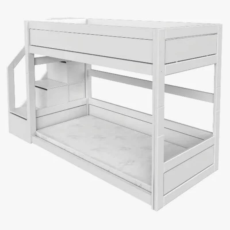 LIFETIME Kidsrooms Low Bunk Bed with Step Ladder 90x200cm