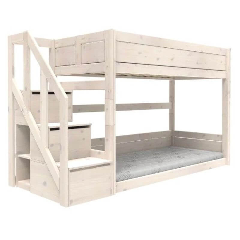 LIFETIME Kidsrooms Low Bunk Bed with Step Ladder 90x200cm