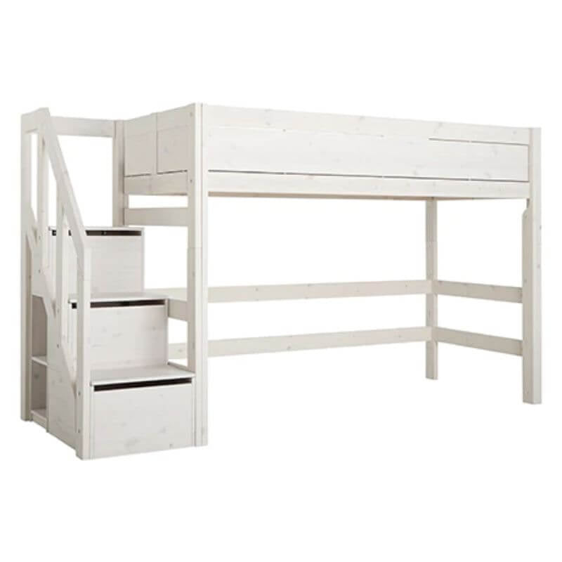 LIFETIME Kidsrooms Low Loft Bed with Step Ladder 90x200cm