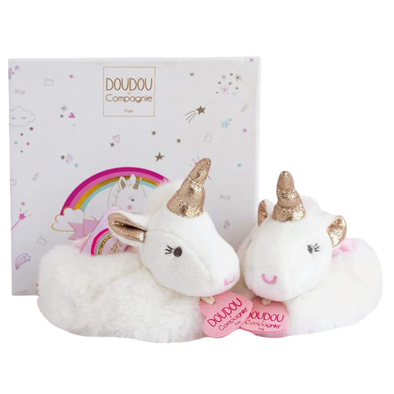 Doudou et Campagnie Lucie la Licorne Booties with Rattle 0-6m