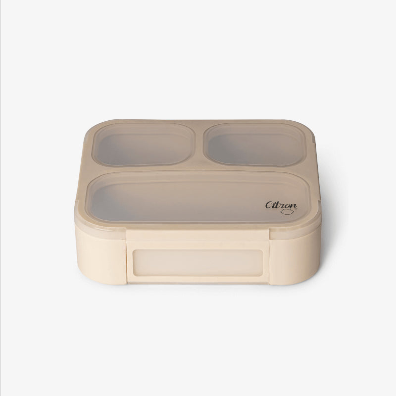 Citron Lunch Box with Fork & Spoon - Beige