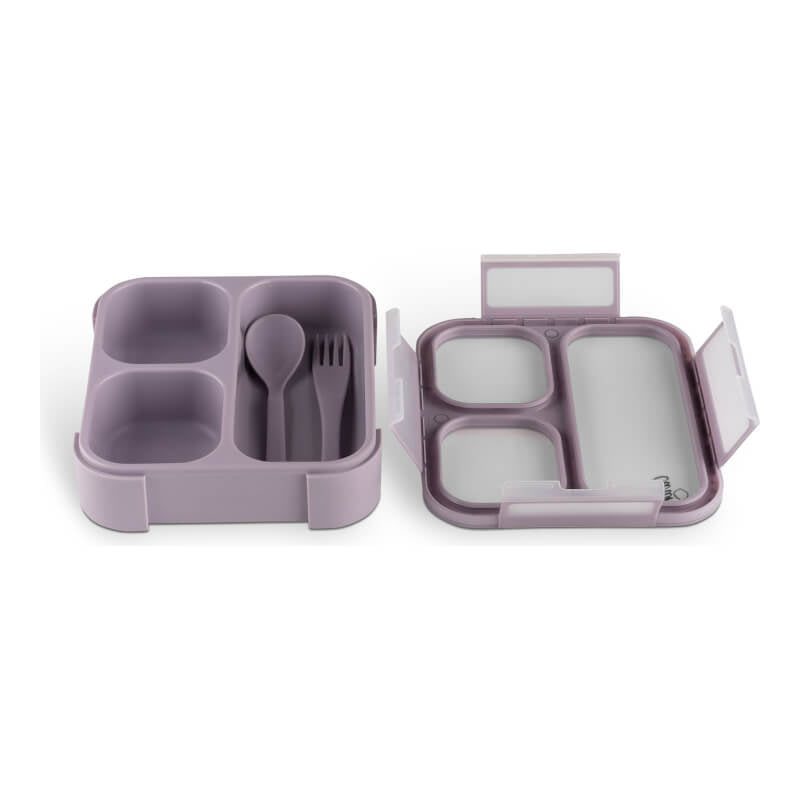 Citron Lunch Box with Fork and Spoon - Purple