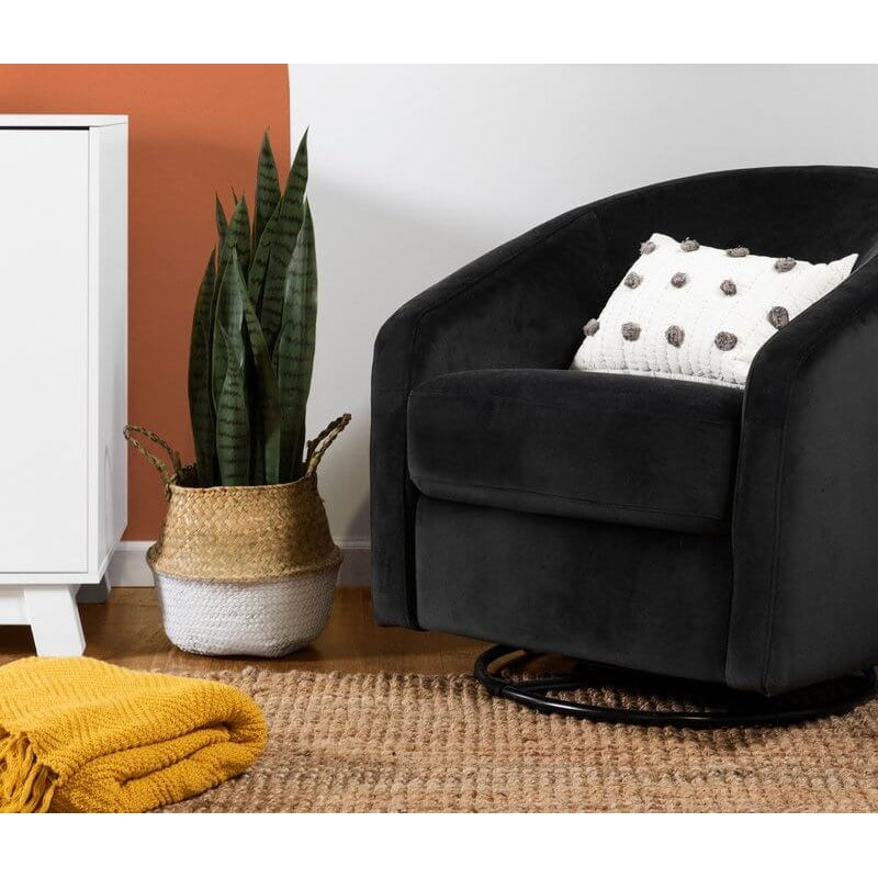 Babyletto Madison Swivel Glider - Black Velvet