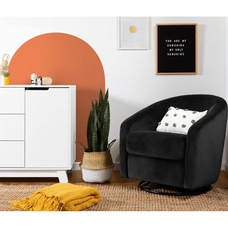 Babyletto Madison Swivel Glider - Black Velvet