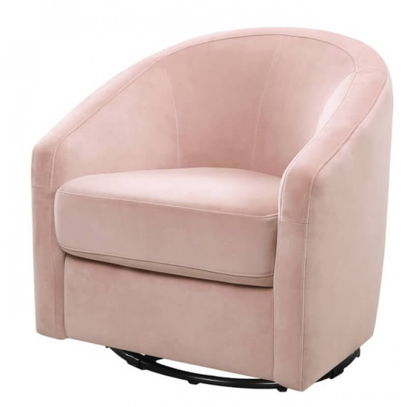 Babyletto Madison Swivel Glider - Blush Pink Velvet