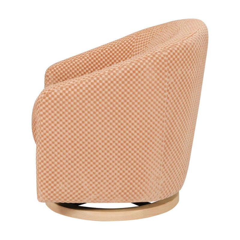 Babyletto Madison Swivel Glider - Canyon Velvet Checker with Light Wood Base