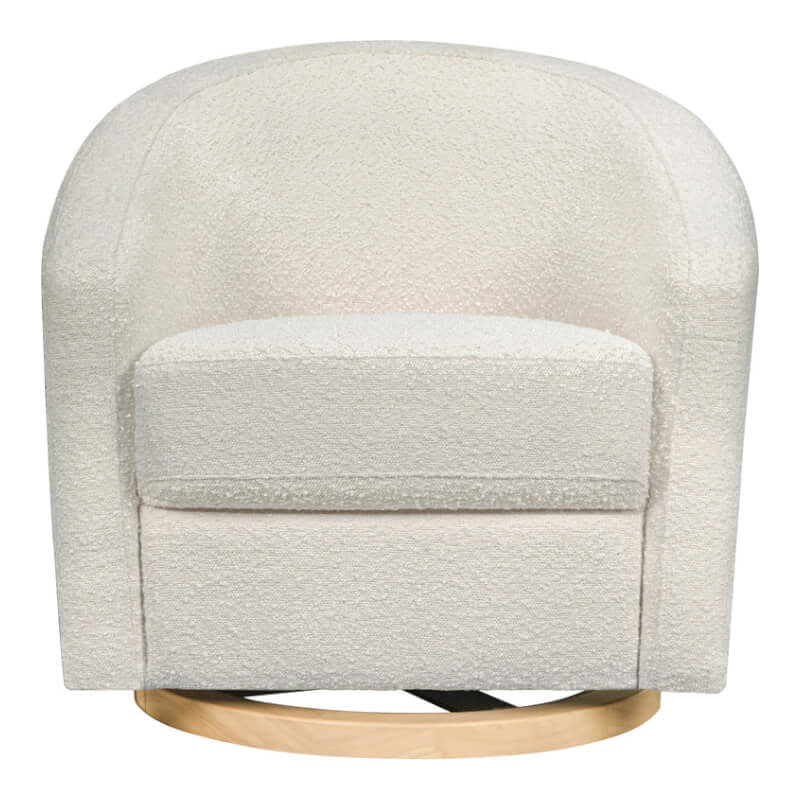 Babyletto Madison Swivel Glider - Ivory Boucle & Cane (with Light Wood Base)