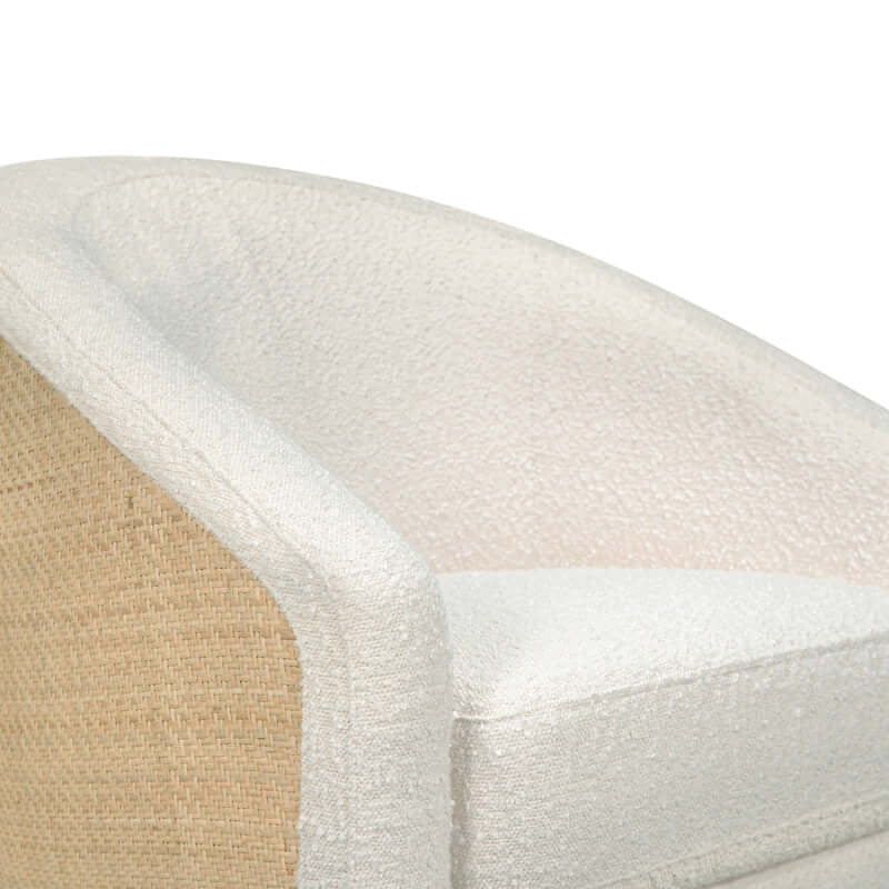 Babyletto Madison Swivel Glider - Ivory Boucle & Cane (with Light Wood Base)