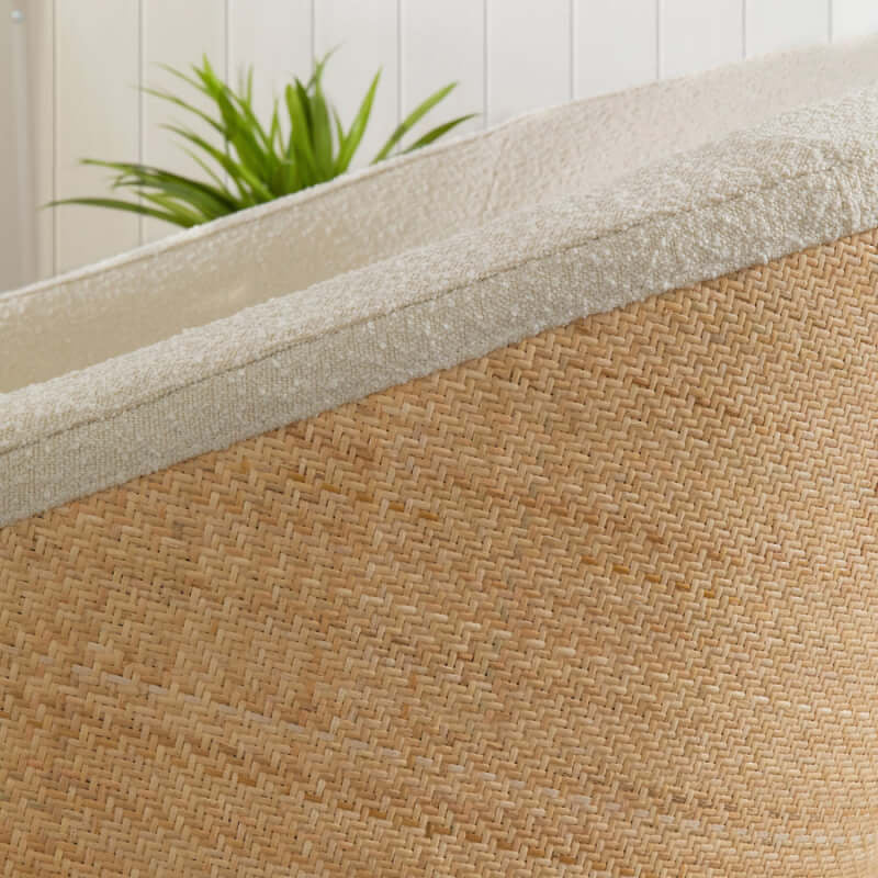 Babyletto Madison Swivel Glider - Ivory Boucle & Cane (with Light Wood Base)