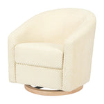 Babyletto Madison Swivel Glider - Ivory Velvet Checker with Light Wood Base
