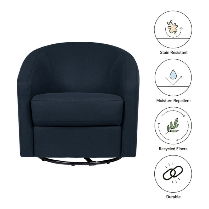 Babyletto Madison Swivel Glider - Performance Navy Eco-Twill