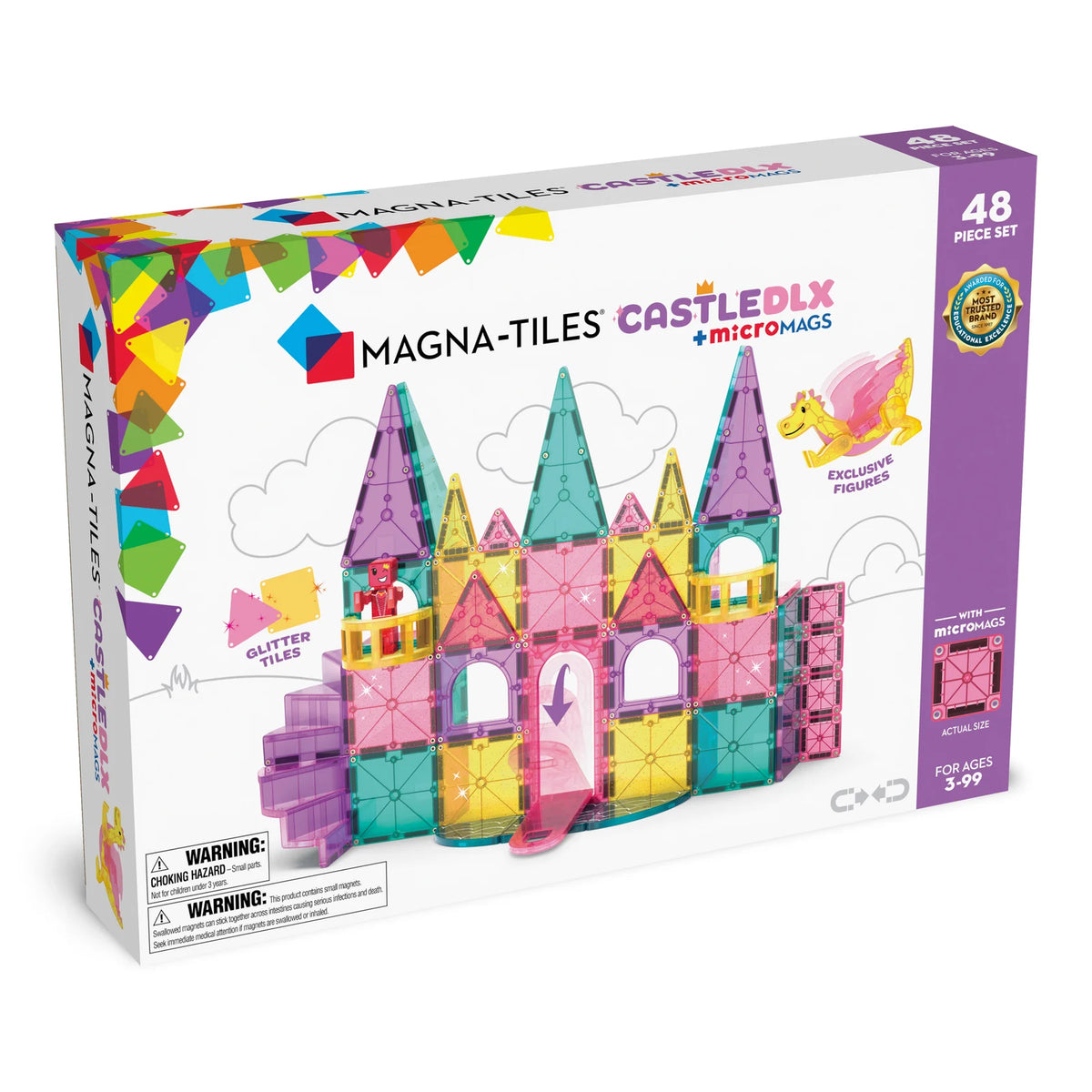Magna-Tiles 城堡豪華版™ + microMAGS 48 件套裝