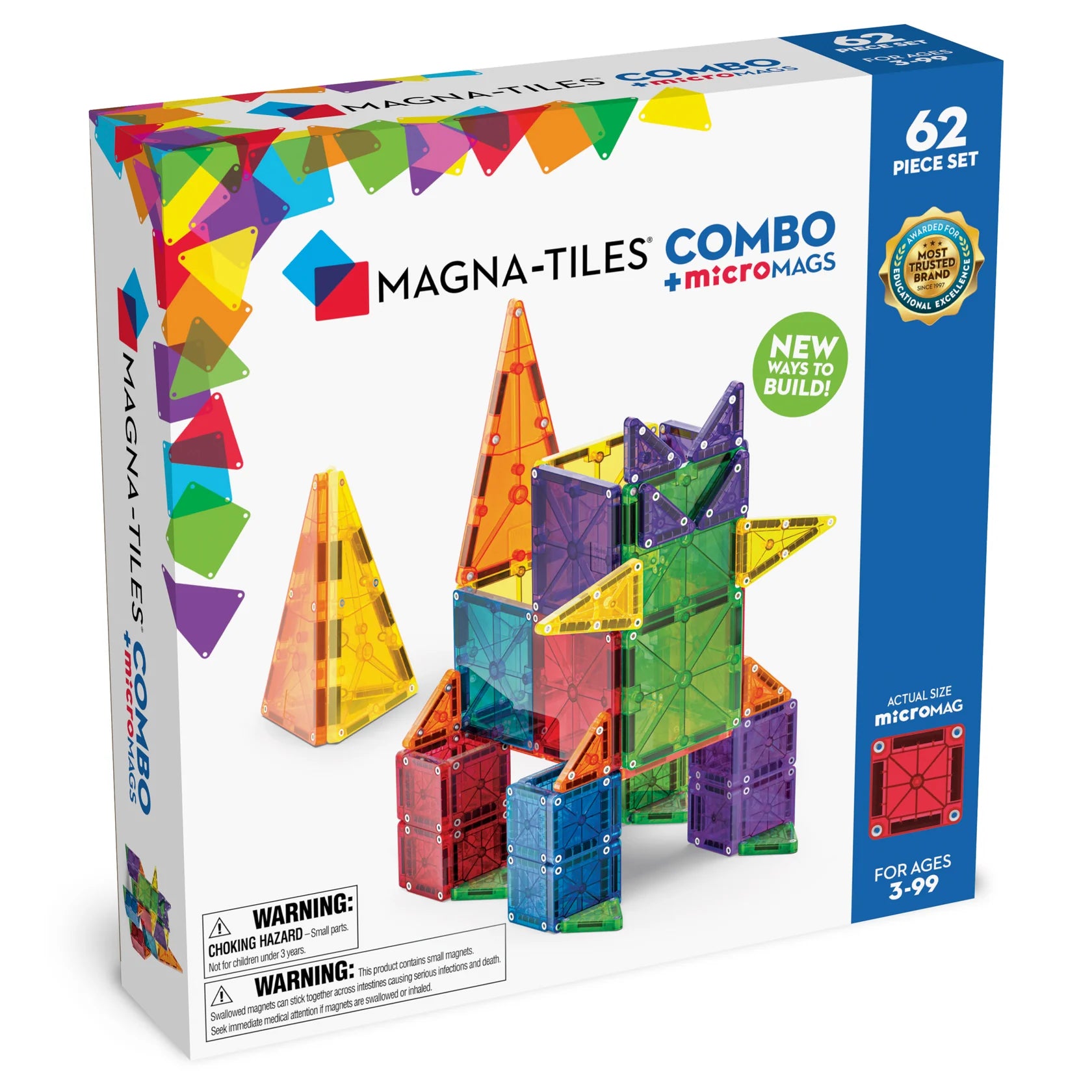 Magna-Tiles Combo + microMAGS 62 Piece Set